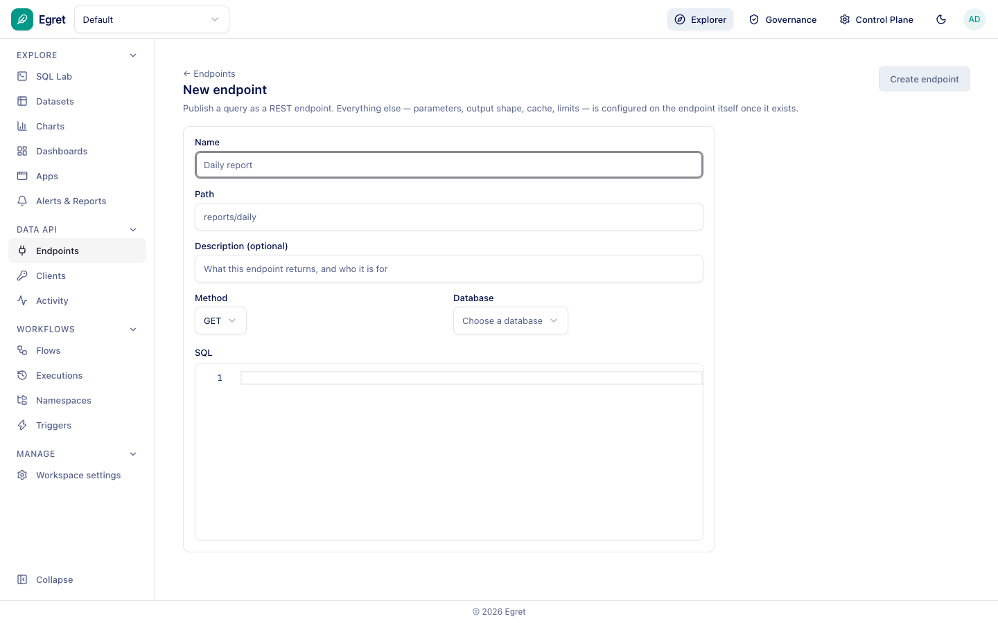 New endpoint